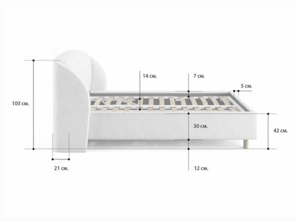 Кровать Сонум Valencia Кашемир Латте 180х190