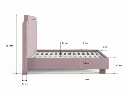 Кровать Сонум Elysium Фултон Графит (с подъемным механизмом) 180х190