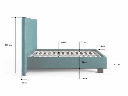 Кровать Сонум Barbara Рогожка Мокко 180х190
